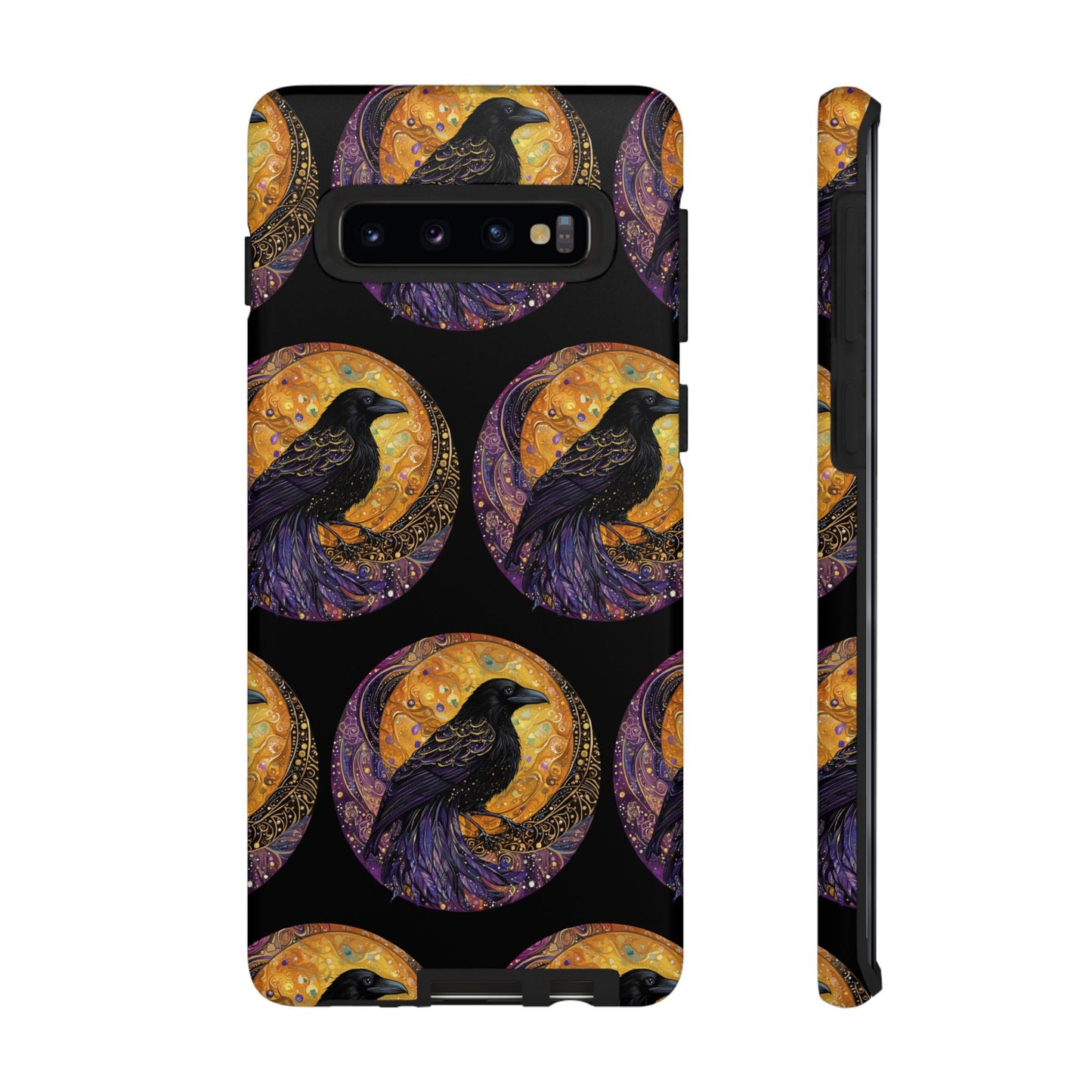 Raven Celestial Phone Case, Astrological Gift, Bird Lover Accessory, Tough Phone Cover, Gothic Aesthetic, Halloween Tech Decor