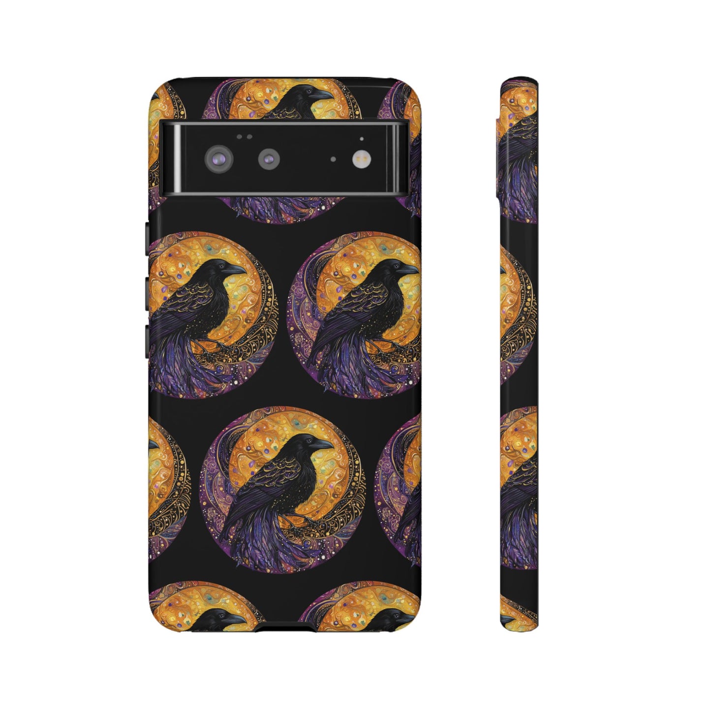 Raven Celestial Phone Case, Astrological Gift, Bird Lover Accessory, Tough Phone Cover, Gothic Aesthetic, Halloween Tech Decor