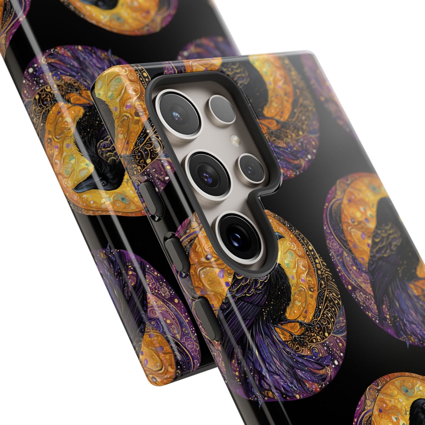 Raven Celestial Phone Case, Astrological Gift, Bird Lover Accessory, Tough Phone Cover, Gothic Aesthetic, Halloween Tech Decor