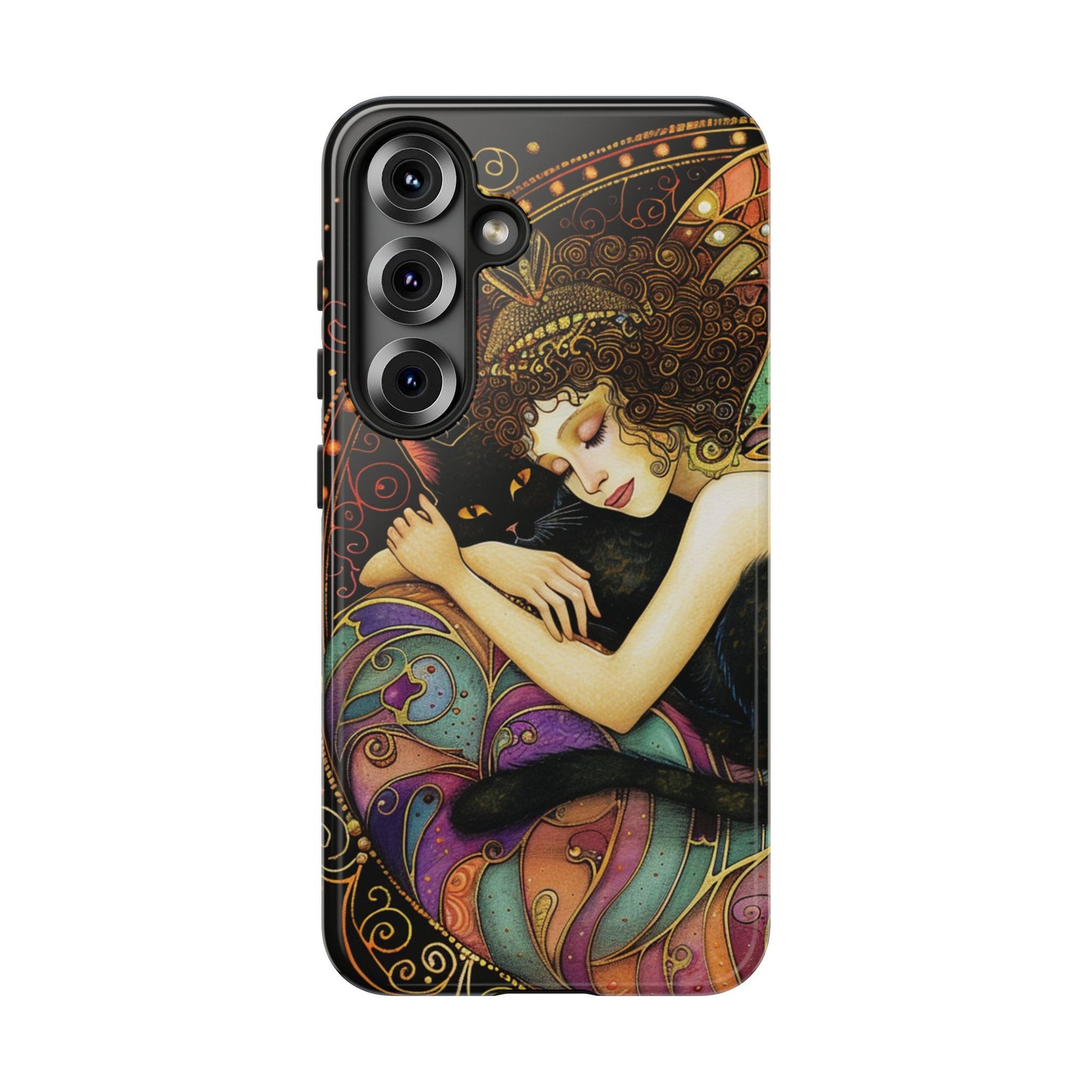 Artistic Phone Case for Cat Lovers, Tough Cases with Enchanting Design, Unique Gift for Birthdays, Holidays, and Celebrations