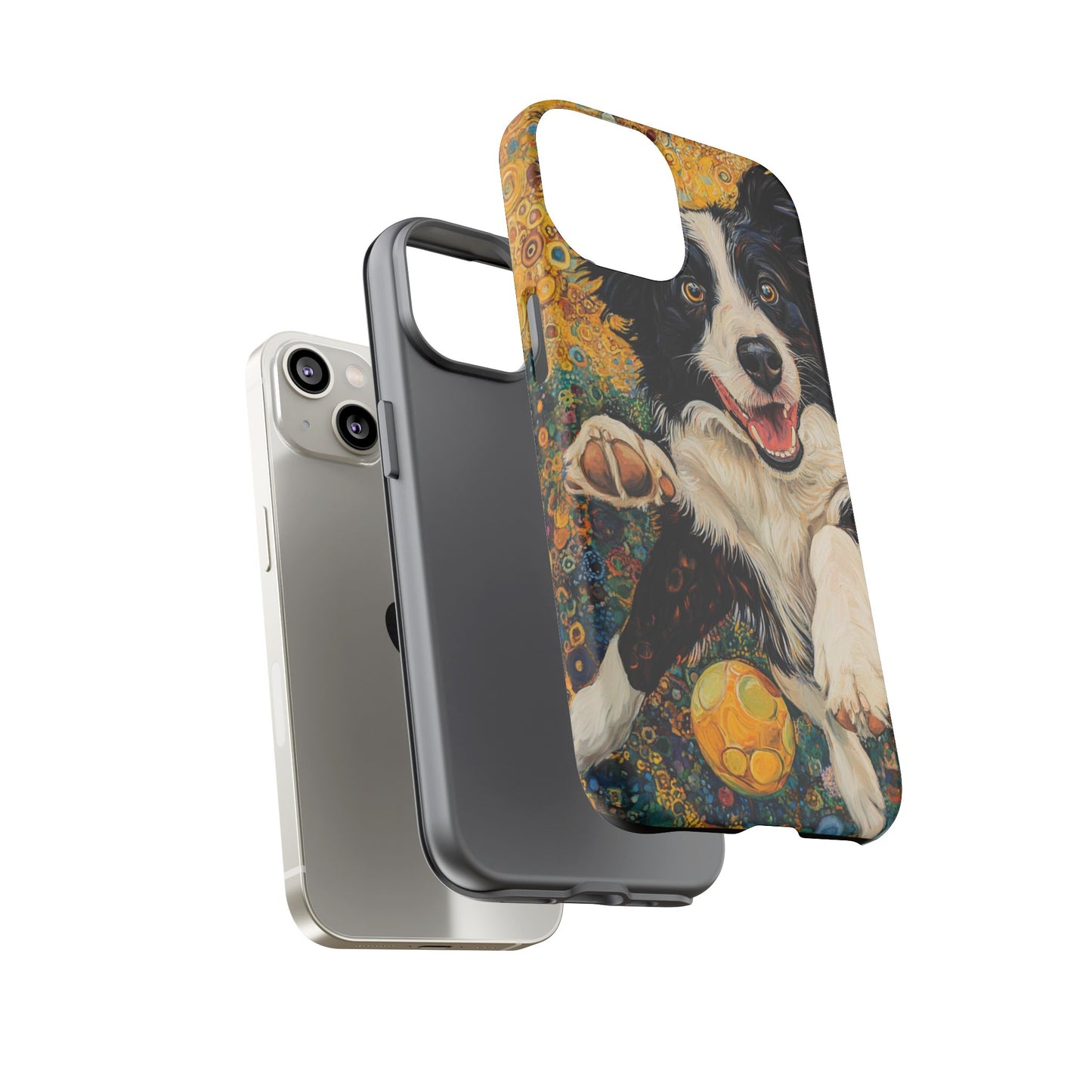 Border Collie Phone Case, Tough Cases, Pet Gifts, Customized Dog Accessories, Dog Mom Gift, Colorful Animal Artwork