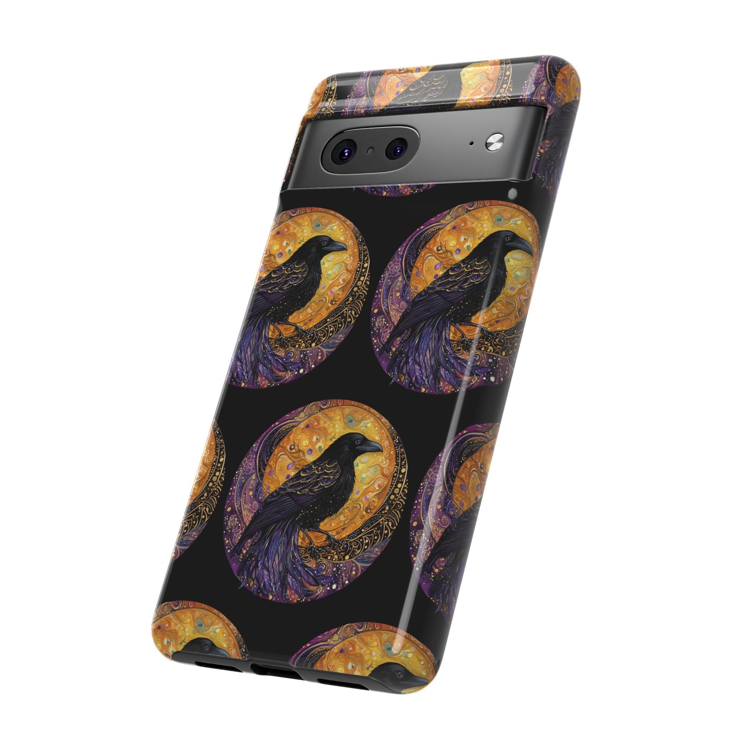 Raven Celestial Phone Case, Astrological Gift, Bird Lover Accessory, Tough Phone Cover, Gothic Aesthetic, Halloween Tech Decor