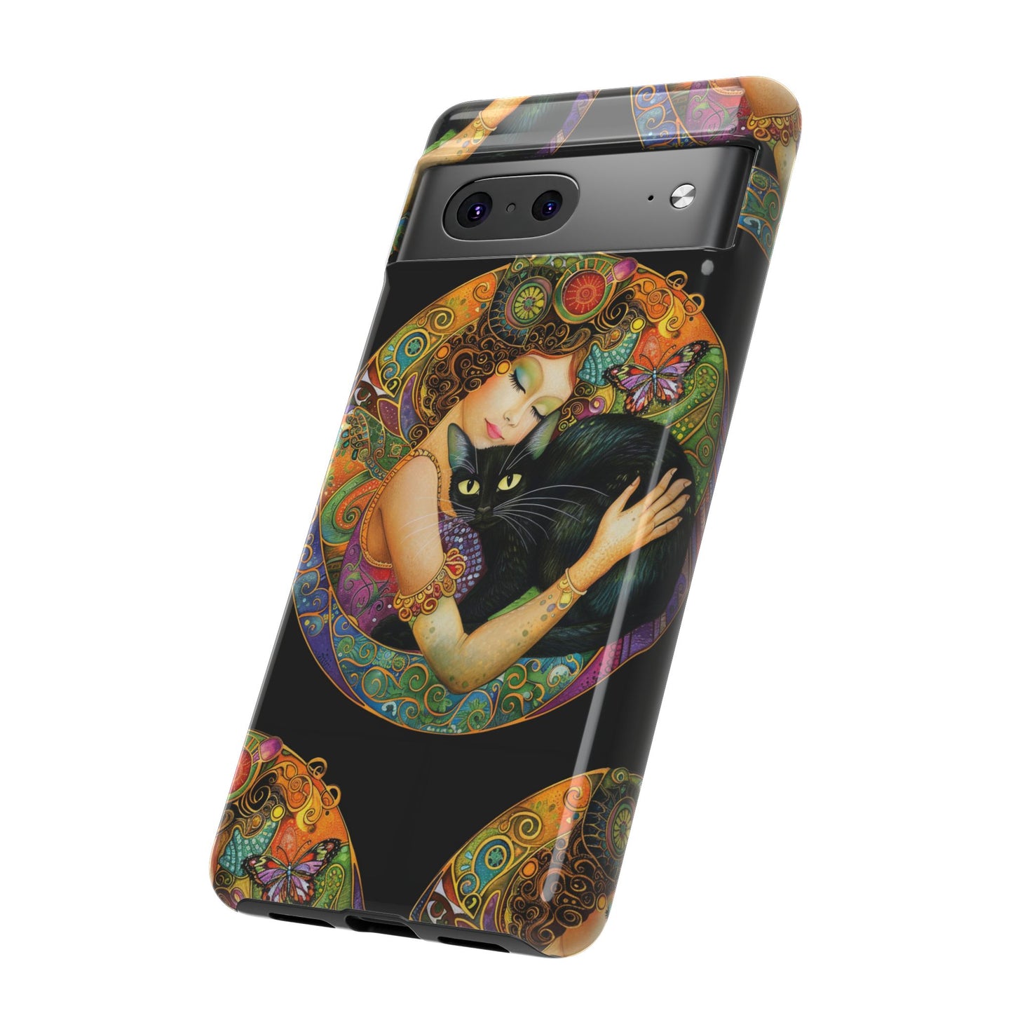 Tough Cases Phone Case, Colorful Protective Cover for Cat Lovers, Trendy Gift for Birthdays, Unique Art Phone Accessories