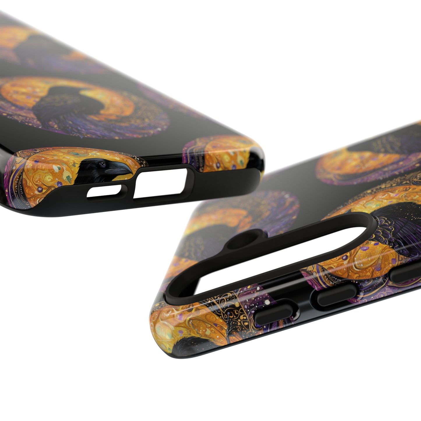 Raven Celestial Phone Case, Astrological Gift, Bird Lover Accessory, Tough Phone Cover, Gothic Aesthetic, Halloween Tech Decor