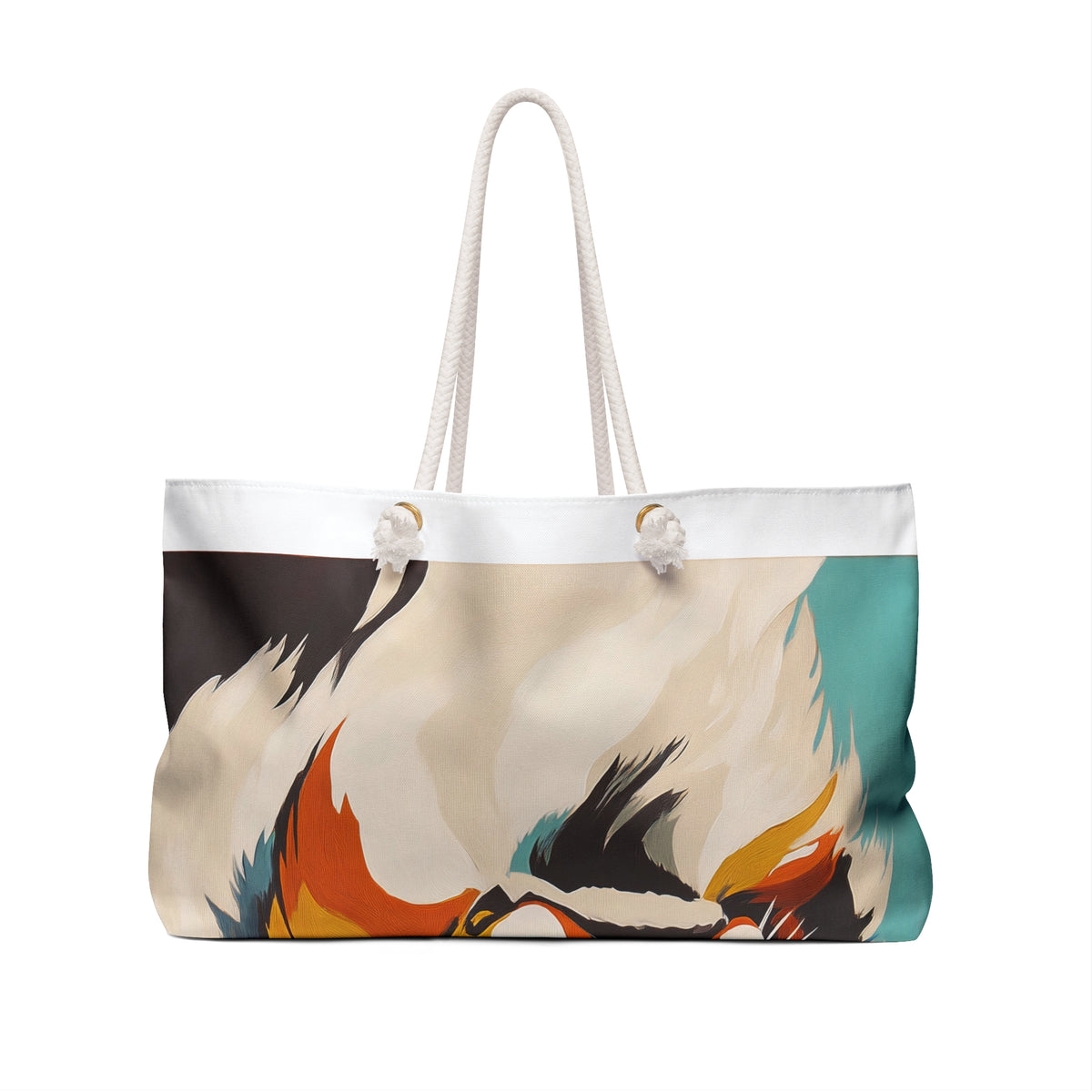 Mid Century Modern Black Tri Australian Shepherd Weekender Bag | Pet Lover Travel Tote, Perfect for Weekend Getaways