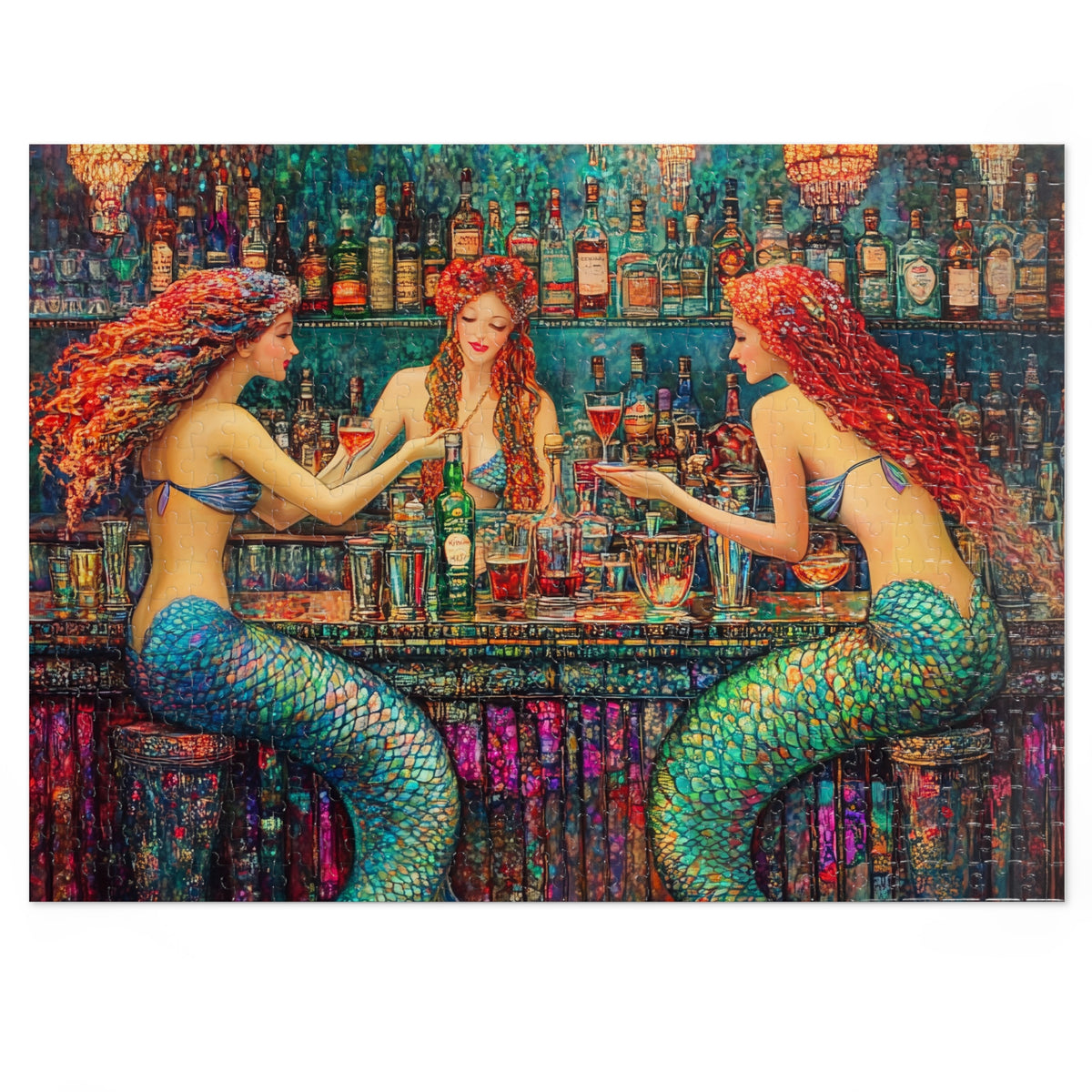 Mermaid Bar Gift Store Jigsaw Puzzle | 500-Piece Puzzle with Tin