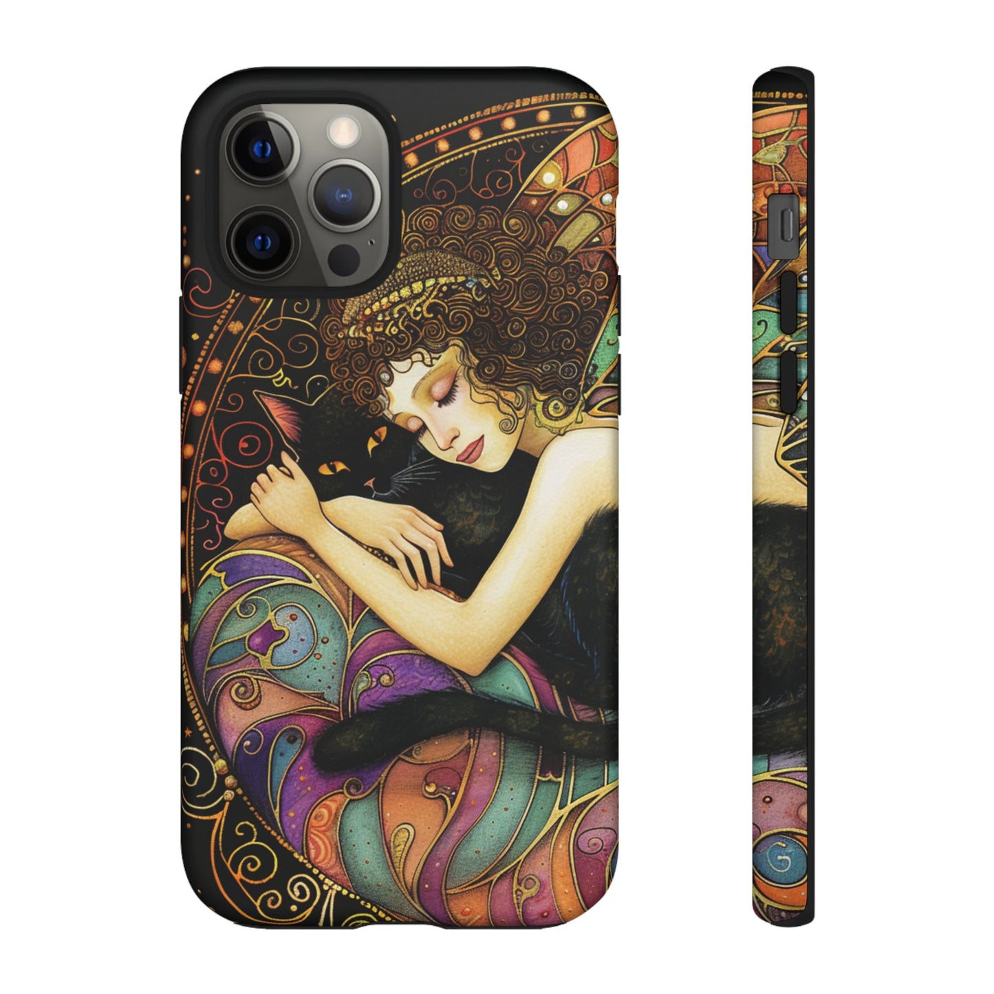 Artistic Phone Case for Cat Lovers, Tough Cases with Enchanting Design, Unique Gift for Birthdays, Holidays, and Celebrations
