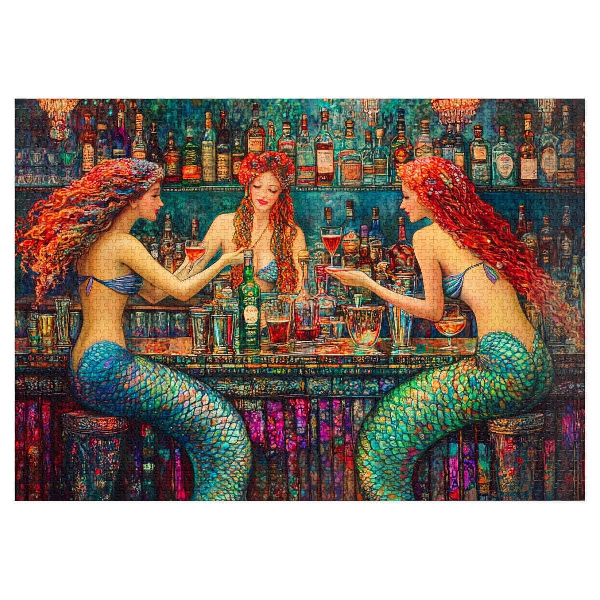 Mermaid Bar Gift Store Jigsaw Puzzle | 500-Piece Puzzle with Tin