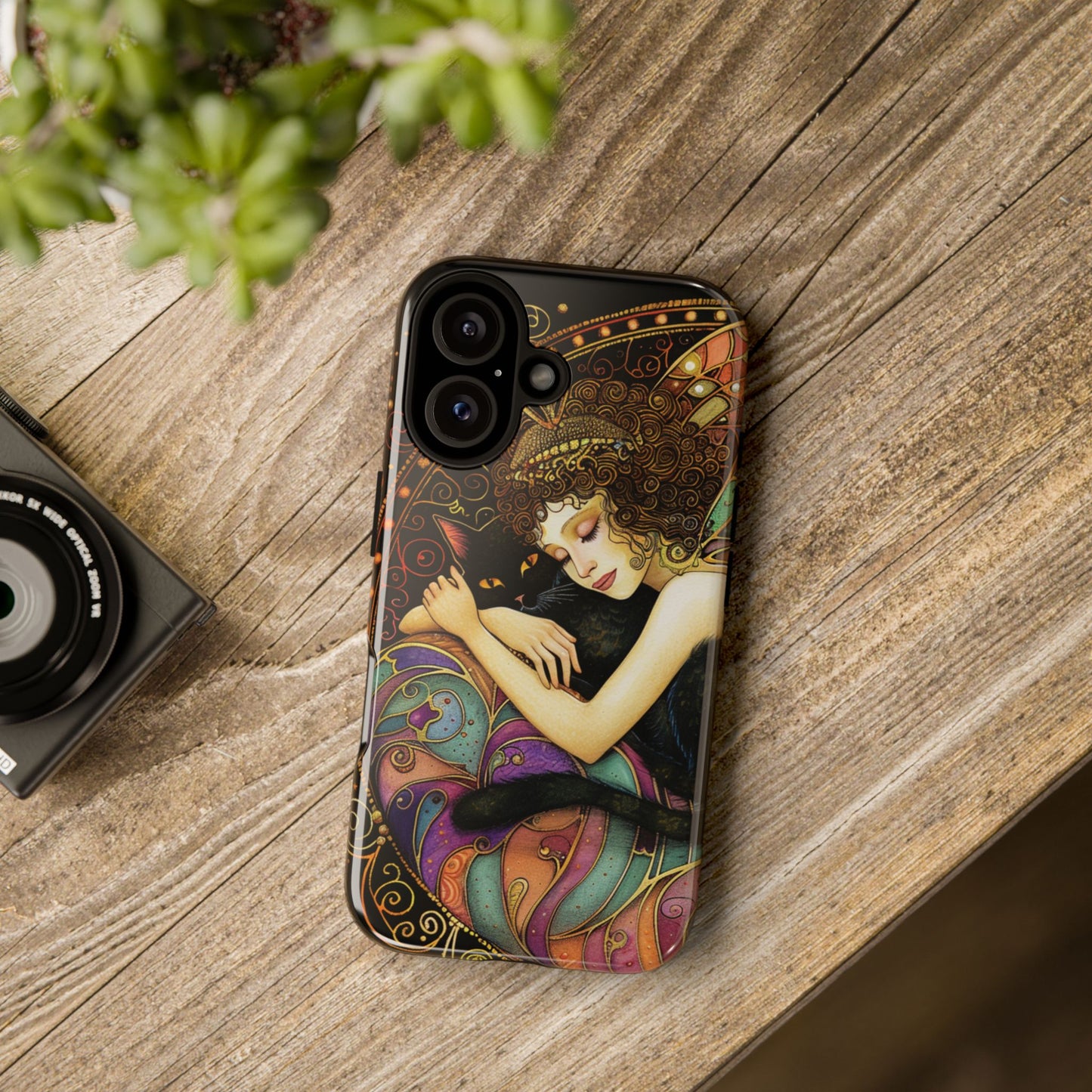 Artistic Phone Case for Cat Lovers, Tough Cases with Enchanting Design, Unique Gift for Birthdays, Holidays, and Celebrations