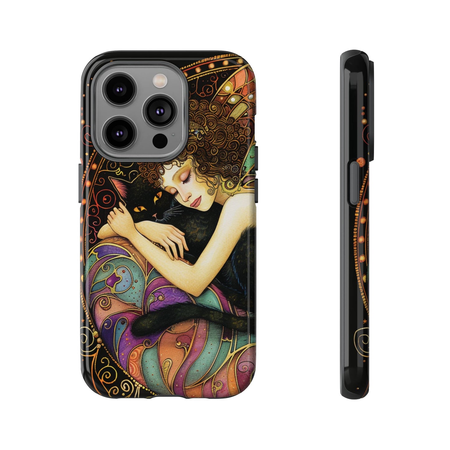 Artistic Phone Case for Cat Lovers, Tough Cases with Enchanting Design, Unique Gift for Birthdays, Holidays, and Celebrations