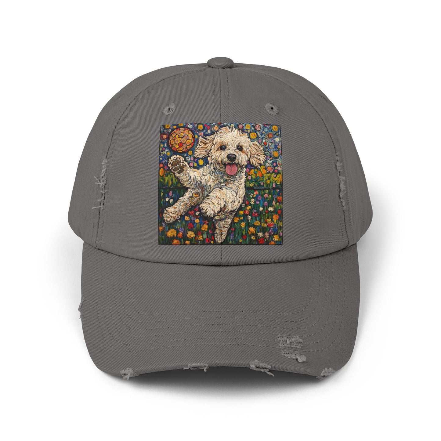 Doodle Pickleball Art Cap, Distressed Baseball Hat, Pet Lover Gift, Casual Summer Hat, Dog Mom Cap, Fun Gift for Dog Owners