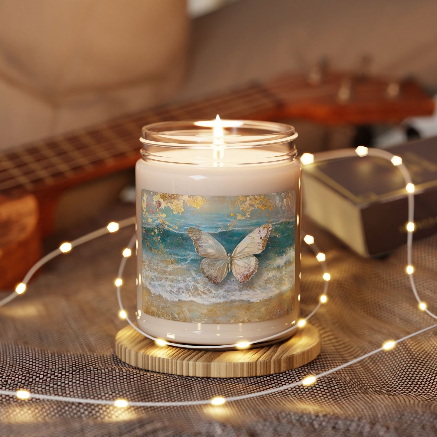 Butterfly Serenity Scented Soy Candle | Relaxing Home Decor, Eco-Friendly Gift, Aromatherapy, Beach Vibes, Handmade Candle
