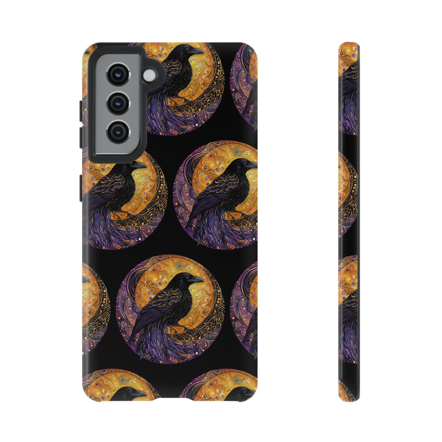 Raven Celestial Phone Case, Astrological Gift, Bird Lover Accessory, Tough Phone Cover, Gothic Aesthetic, Halloween Tech Decor