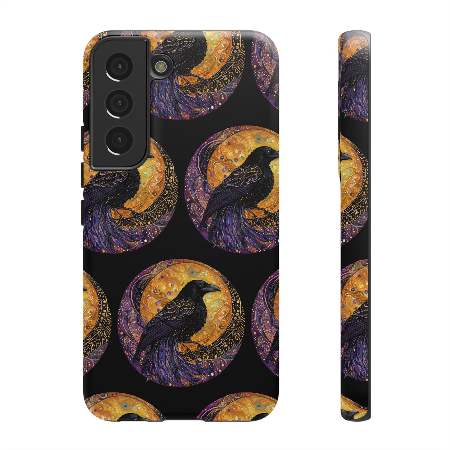 Raven Celestial Phone Case, Astrological Gift, Bird Lover Accessory, Tough Phone Cover, Gothic Aesthetic, Halloween Tech Decor