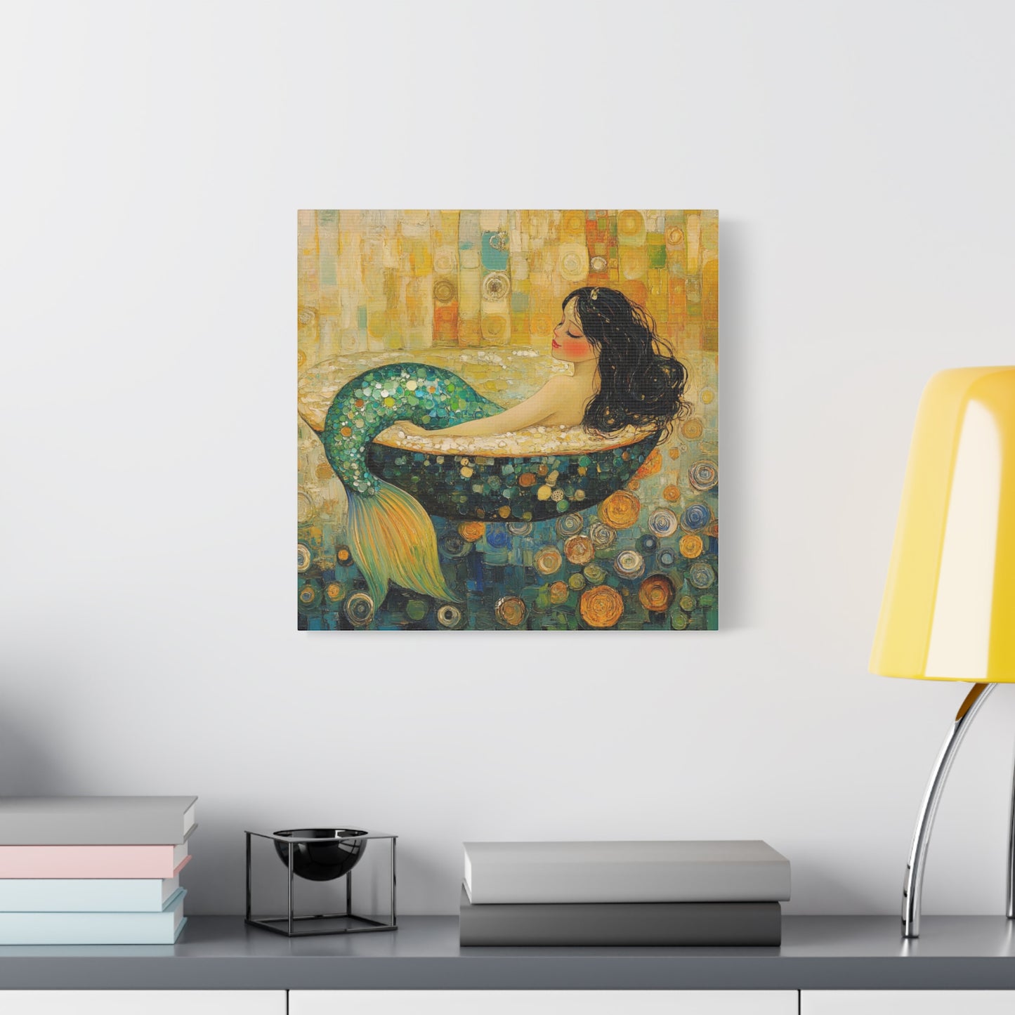 Serene Mermaid Canvas Art, Wall Decor, Home Decoration, Art Gift, Coastal Living, Beach Theme, Printable Artwork