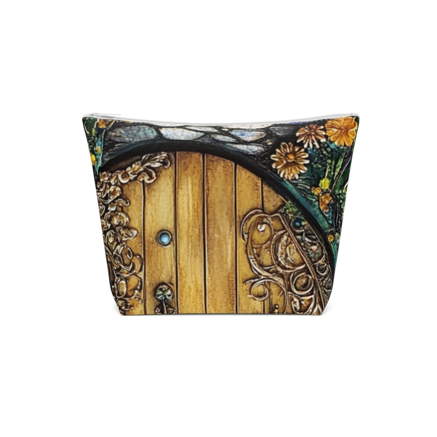 Fairy Door Mystical Floral Cosmetic Bag | Travel Pouch, Makeup Organizer, Gift for Her, Boho Style, Unique Design