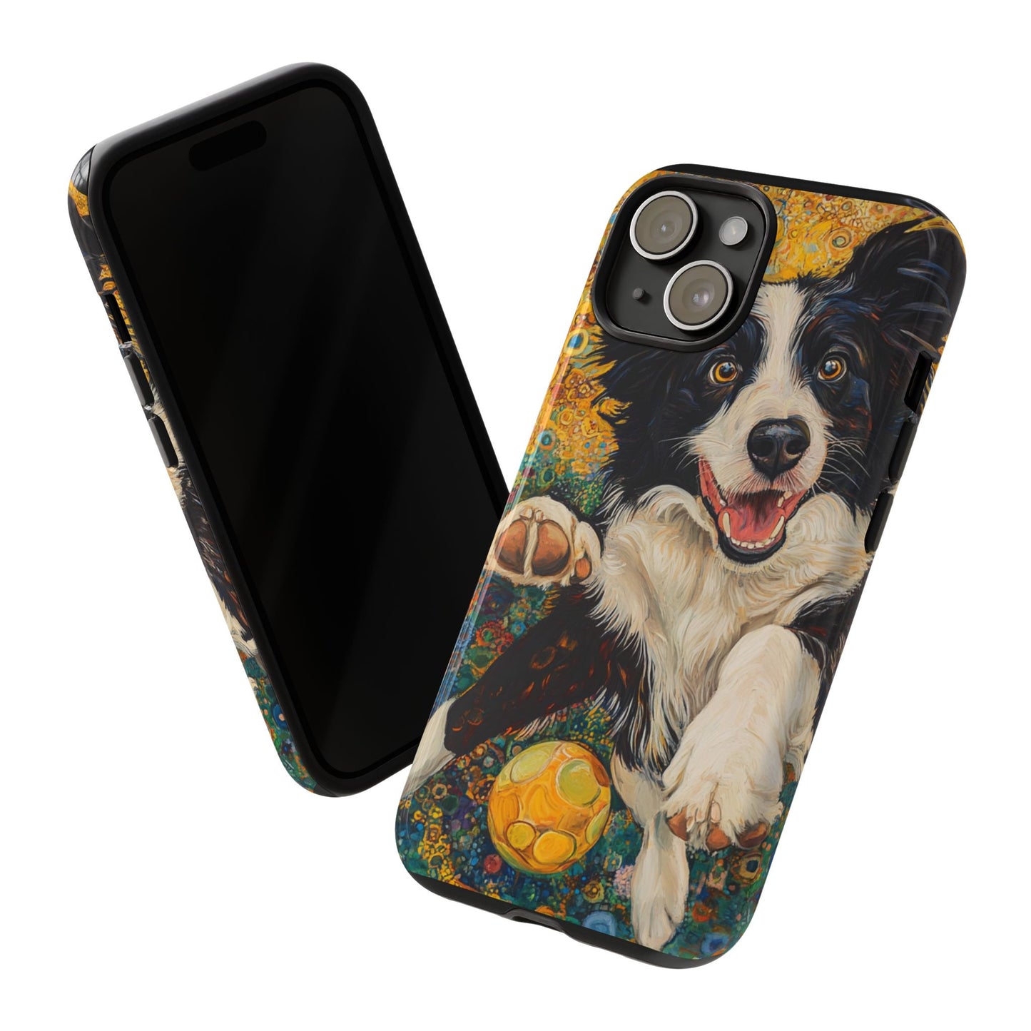 Border Collie Phone Case, Tough Cases, Pet Gifts, Customized Dog Accessories, Dog Mom Gift, Colorful Animal Artwork