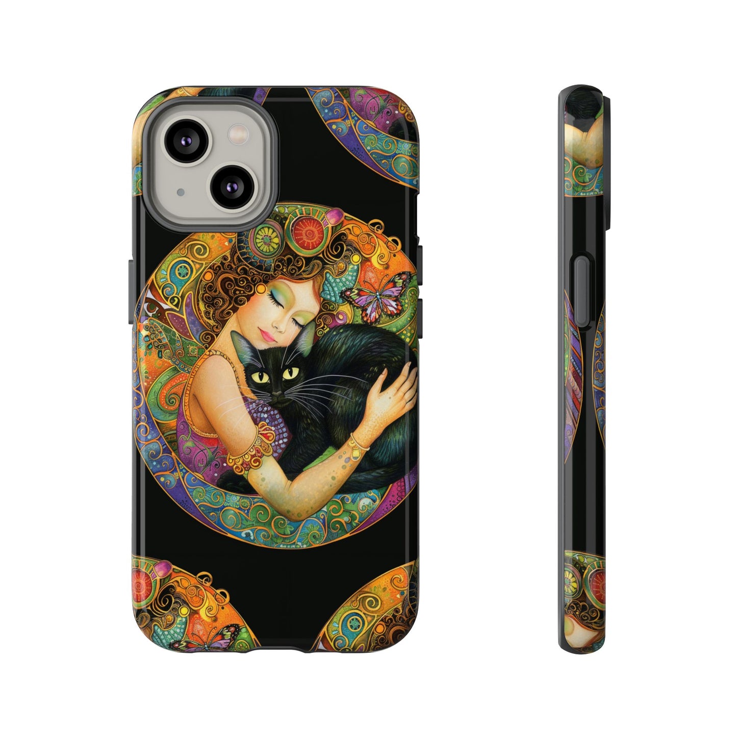 Tough Cases Phone Case, Colorful Protective Cover for Cat Lovers, Trendy Gift for Birthdays, Unique Art Phone Accessories