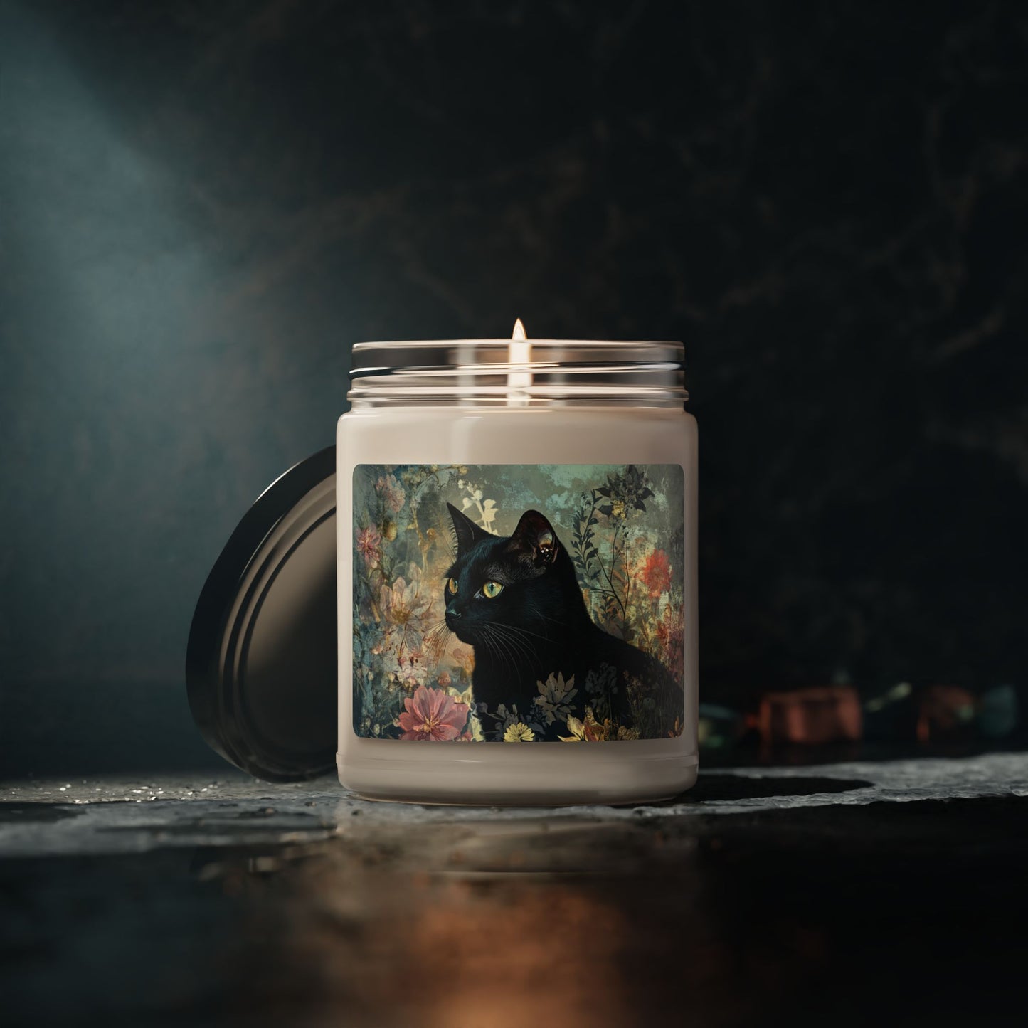 Black Cat Scented Soy Candle - Cozy Home Decor, Gift for Cat Lovers, Eco-Friendly Aromatherapy, Bodhi Pets