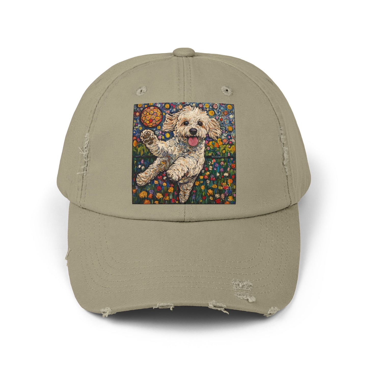 Doodle Pickleball Art Cap, Distressed Baseball Hat, Pet Lover Gift, Casual Summer Hat, Dog Mom Cap, Fun Gift for Dog Owners