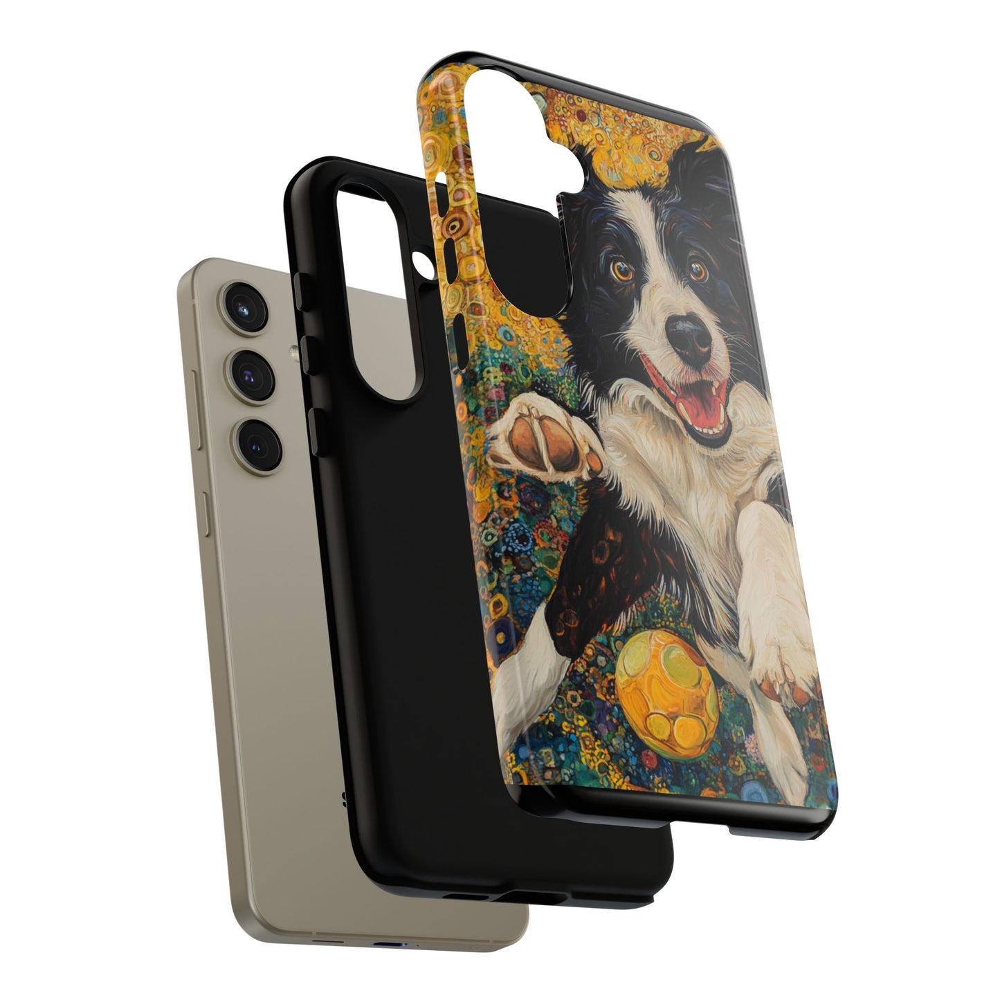 Border Collie Phone Case, Tough Cases, Pet Gifts, Customized Dog Accessories, Dog Mom Gift, Colorful Animal Artwork
