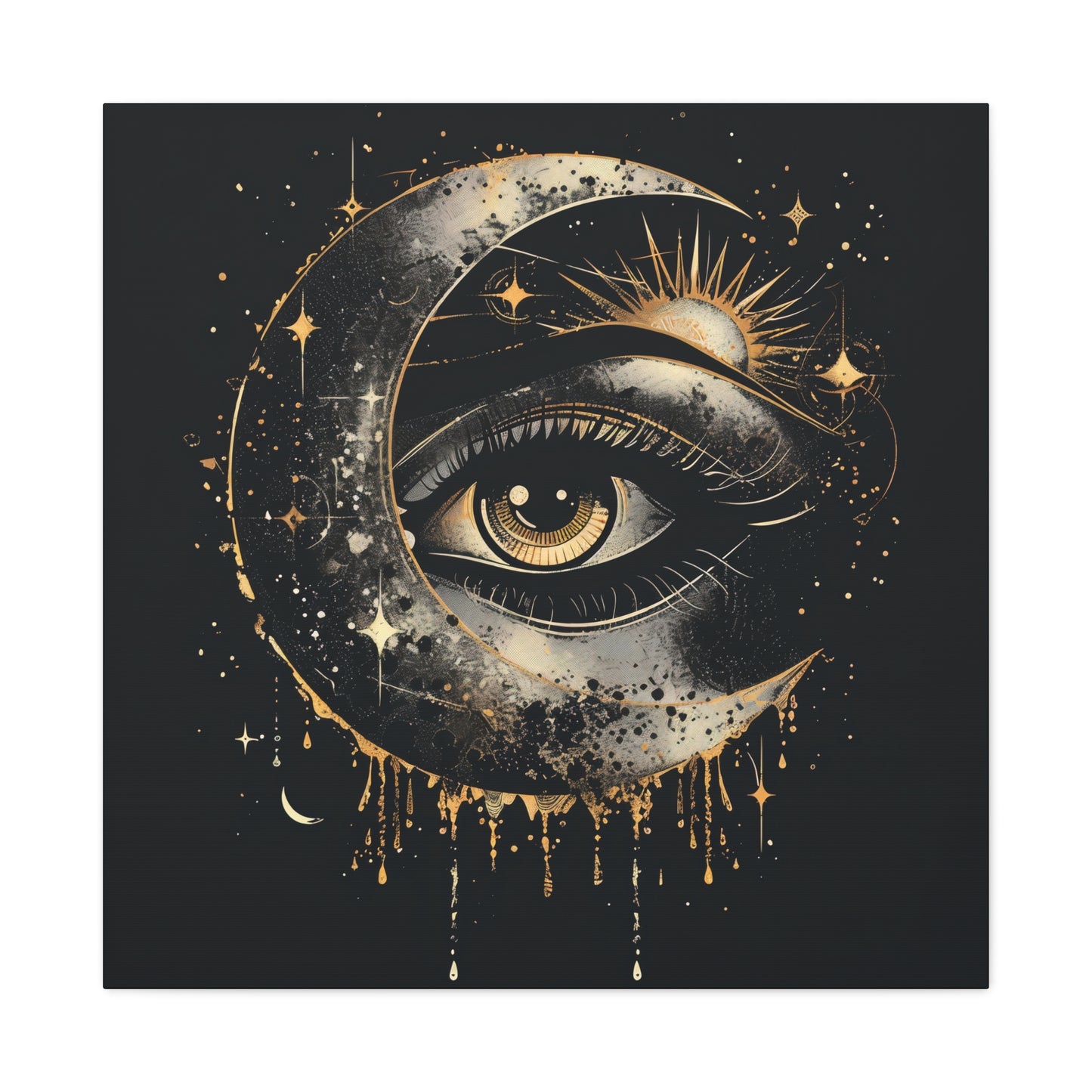 Celestial Eye Canvas Art Print, Mystic Moon Artwork, Astrology Decor, Spiritual Wall Art, Gift for Astronomers