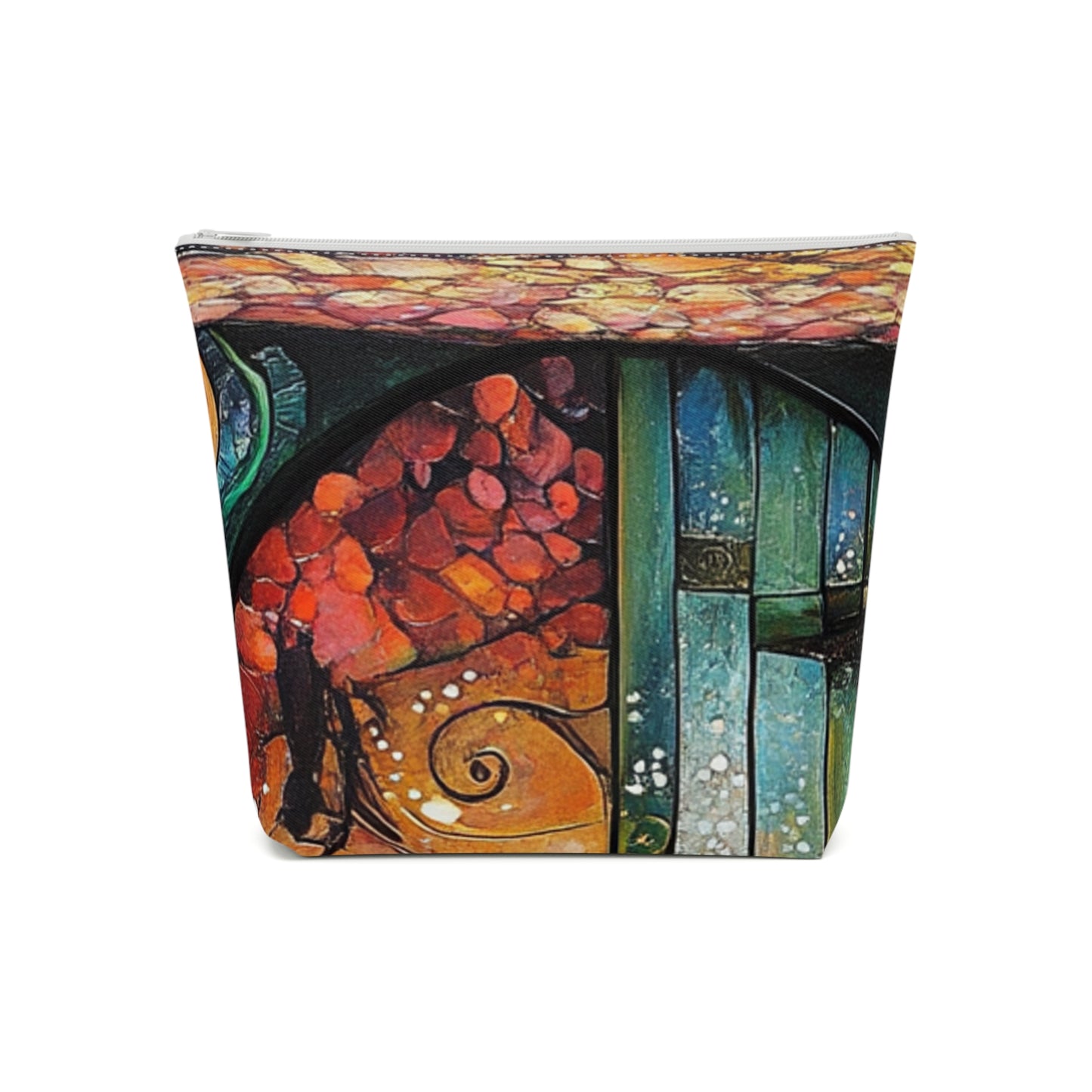 Fairy Door Artistic Cotton Cosmetic Bag, Colorful Makeup Pouch, Travel Organizer, Toiletry Bag, Unique Gift for Her
