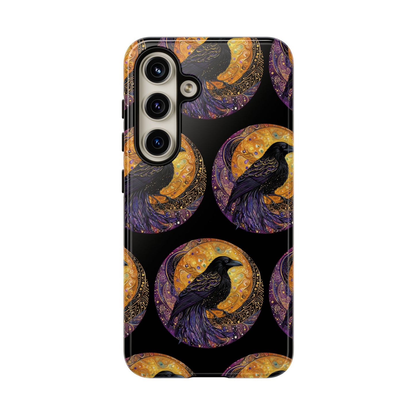 Raven Celestial Phone Case, Astrological Gift, Bird Lover Accessory, Tough Phone Cover, Gothic Aesthetic, Halloween Tech Decor