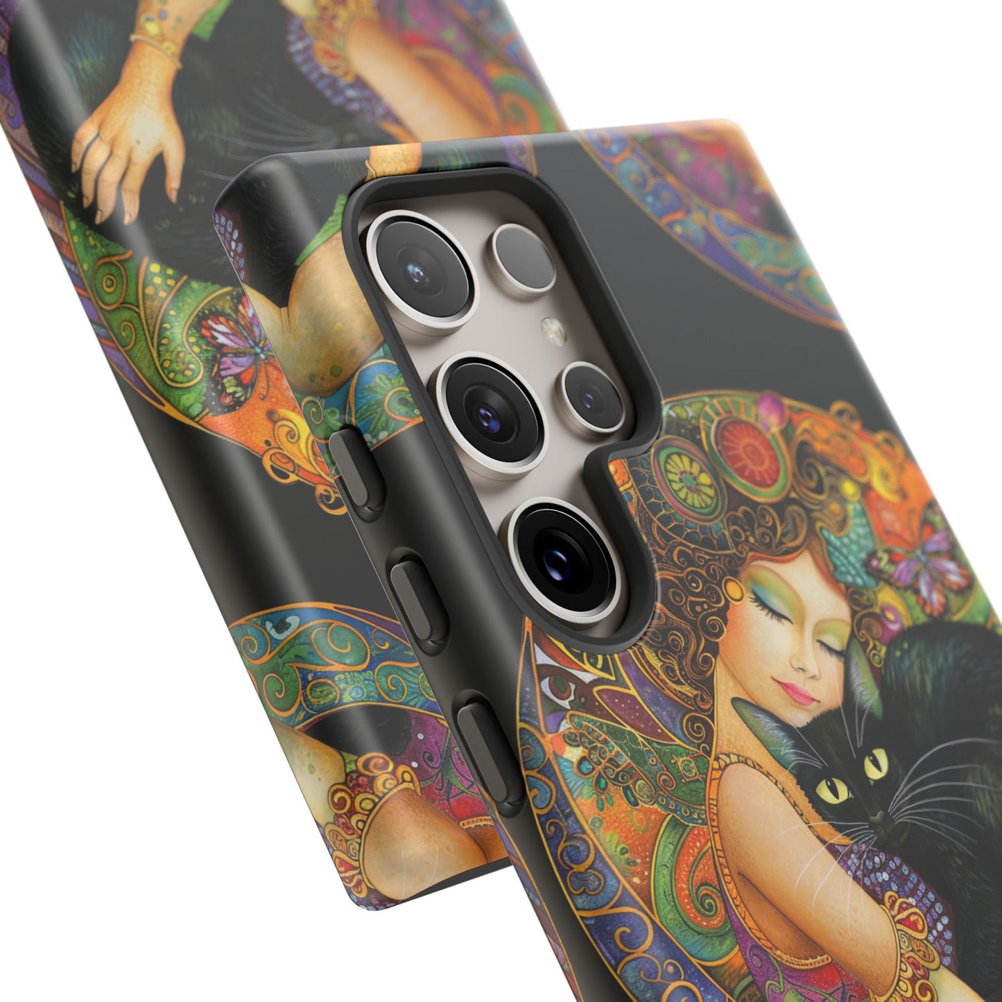 Tough Cases Phone Case, Colorful Protective Cover for Cat Lovers, Trendy Gift for Birthdays, Unique Art Phone Accessories