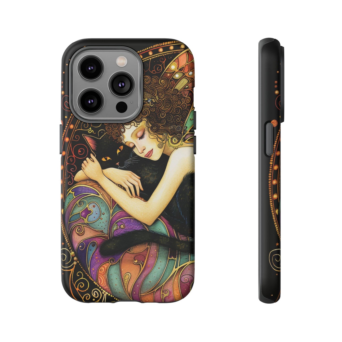 Artistic Phone Case for Cat Lovers, Tough Cases with Enchanting Design, Unique Gift for Birthdays, Holidays, and Celebrations