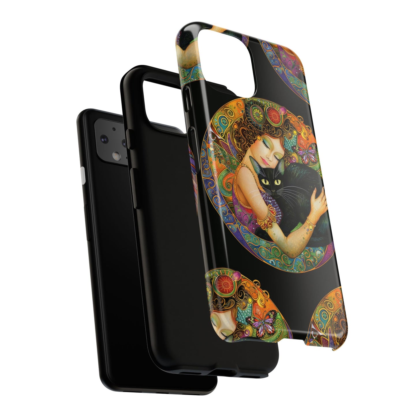 Tough Cases Phone Case, Colorful Protective Cover for Cat Lovers, Trendy Gift for Birthdays, Unique Art Phone Accessories