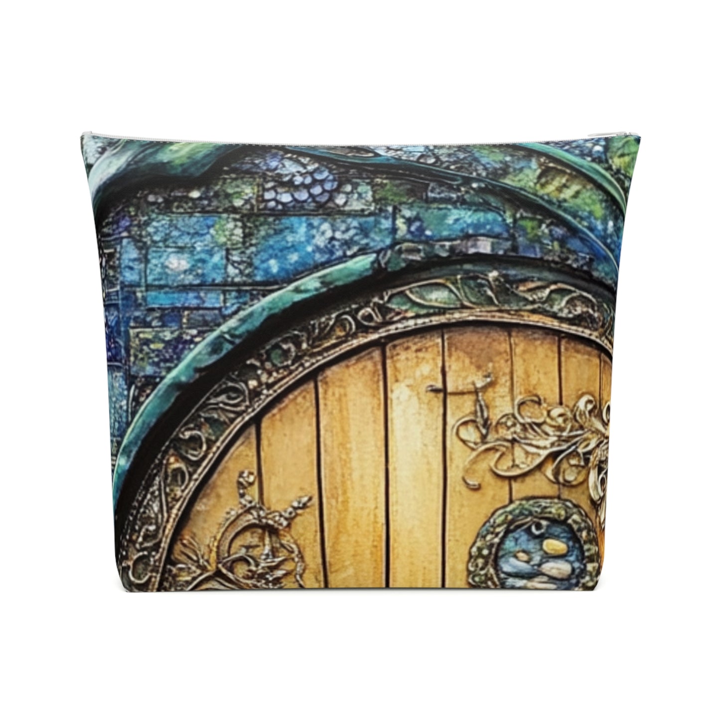 Fairy Door Mystical Floral Cosmetic Bag | Travel Pouch, Makeup Organizer, Gift for Her, Boho Style, Unique Design