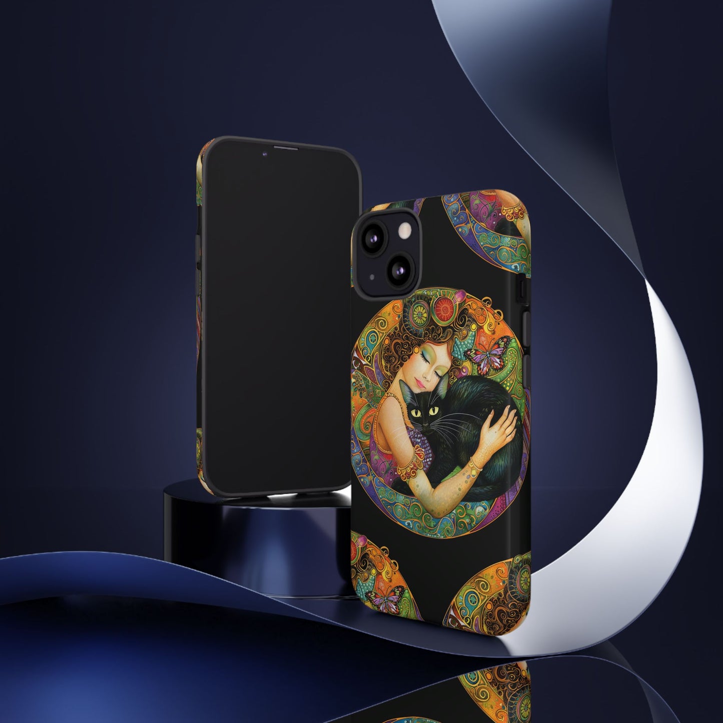 Tough Cases Phone Case, Colorful Protective Cover for Cat Lovers, Trendy Gift for Birthdays, Unique Art Phone Accessories