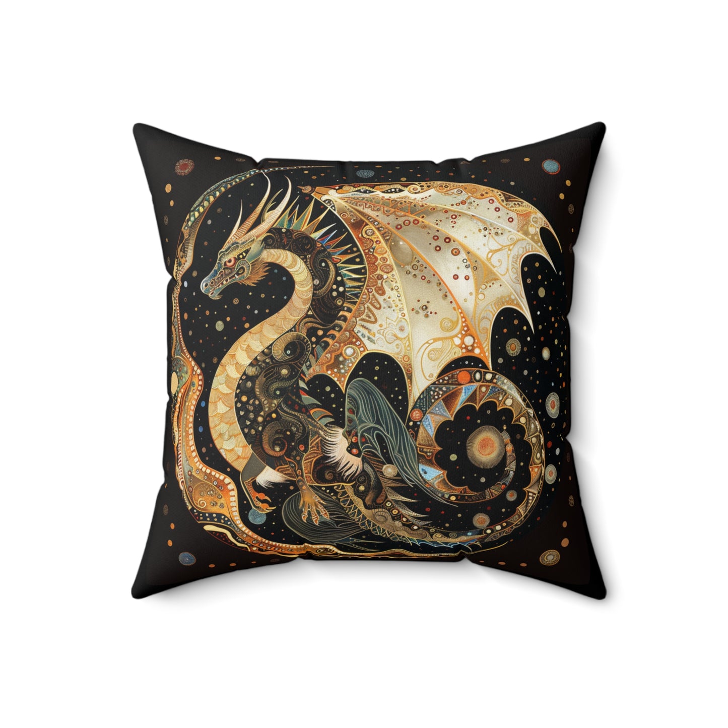 Celestial Dragon Print Pillow, Fantasy Home Decor, Throw Pillow, Cozy Living Room Accent, Unique Gift Idea