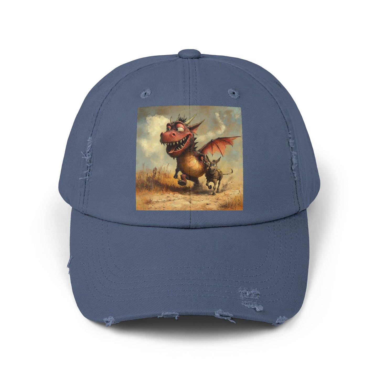 Playful Dragon Ass Distressed Cap | Unisex Cap, Casual, Gift for Fantasy Lovers, Birthday Gift, Festival Attire