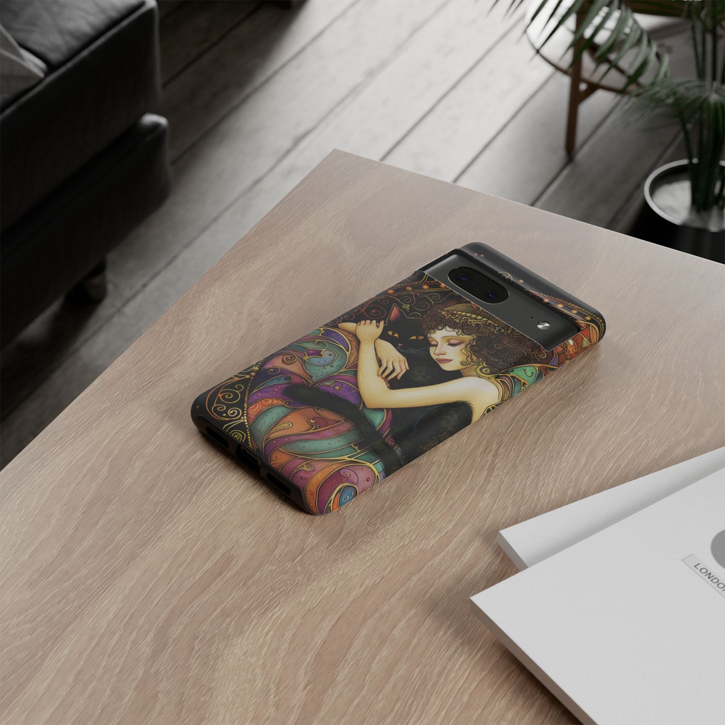 Artistic Phone Case for Cat Lovers, Tough Cases with Enchanting Design, Unique Gift for Birthdays, Holidays, and Celebrations