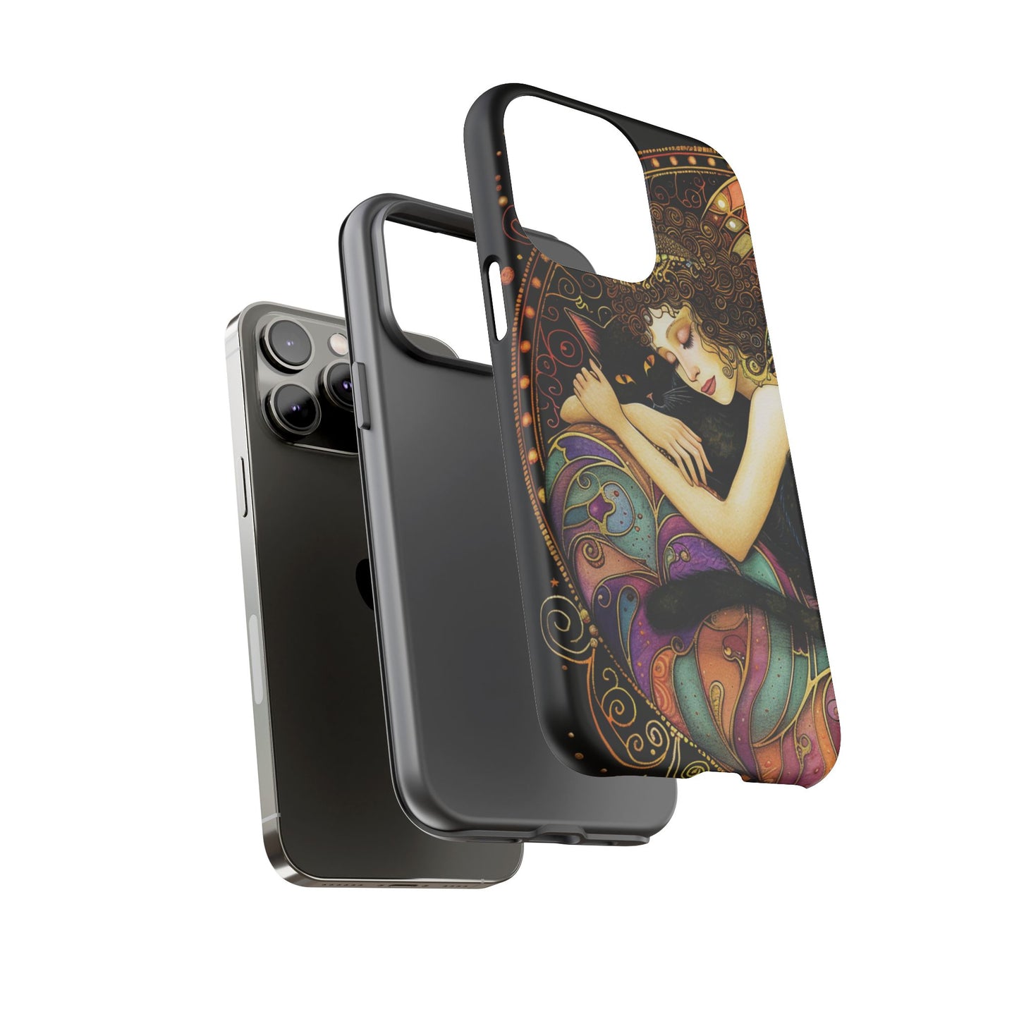 Artistic Phone Case for Cat Lovers, Tough Cases with Enchanting Design, Unique Gift for Birthdays, Holidays, and Celebrations