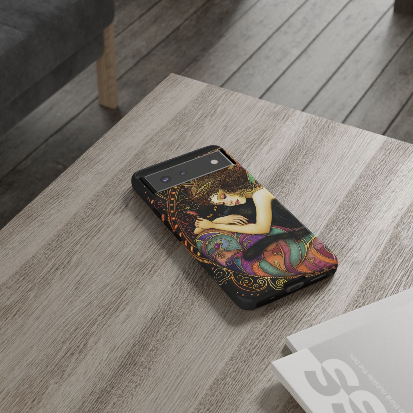 Artistic Phone Case for Cat Lovers, Tough Cases with Enchanting Design, Unique Gift for Birthdays, Holidays, and Celebrations