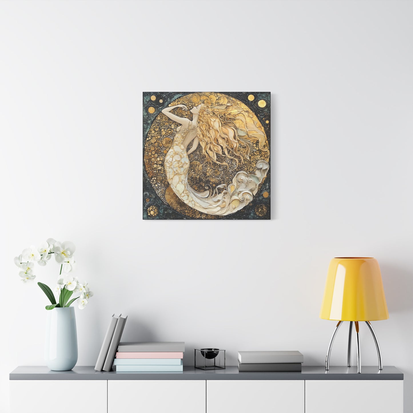 Elegant Mermaid Canvas Art, Home Decor, Wall Art, Gift for Her, Coastal Vibes, Housewarming Gift