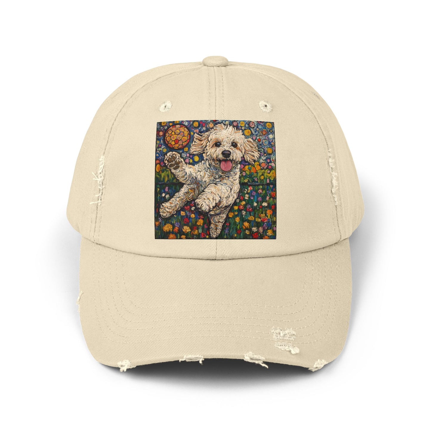 Doodle Pickleball Art Cap, Distressed Baseball Hat, Pet Lover Gift, Casual Summer Hat, Dog Mom Cap, Fun Gift for Dog Owners