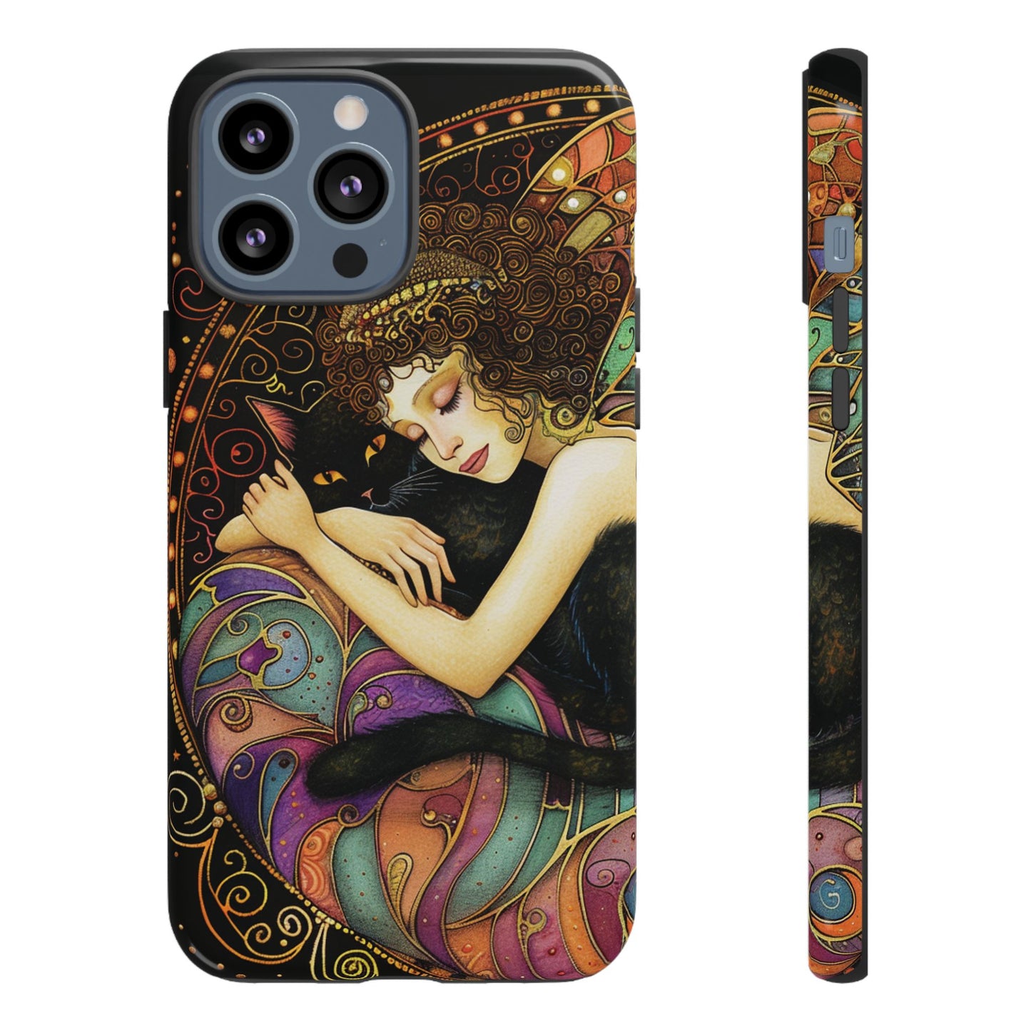 Artistic Phone Case for Cat Lovers, Tough Cases with Enchanting Design, Unique Gift for Birthdays, Holidays, and Celebrations