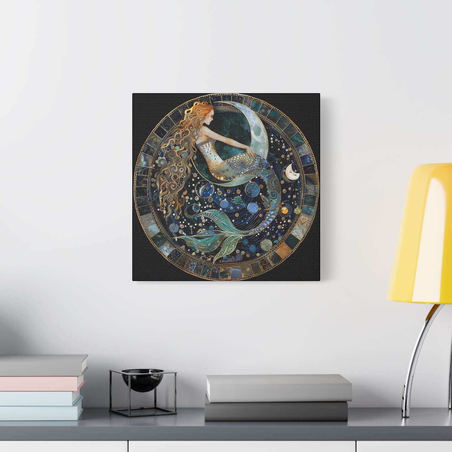Mermaid Art Canvas Print, Nautical Home Decor, Ocean Lover's Gift, Fantasy Wall Art, Beach House Wall Hanging