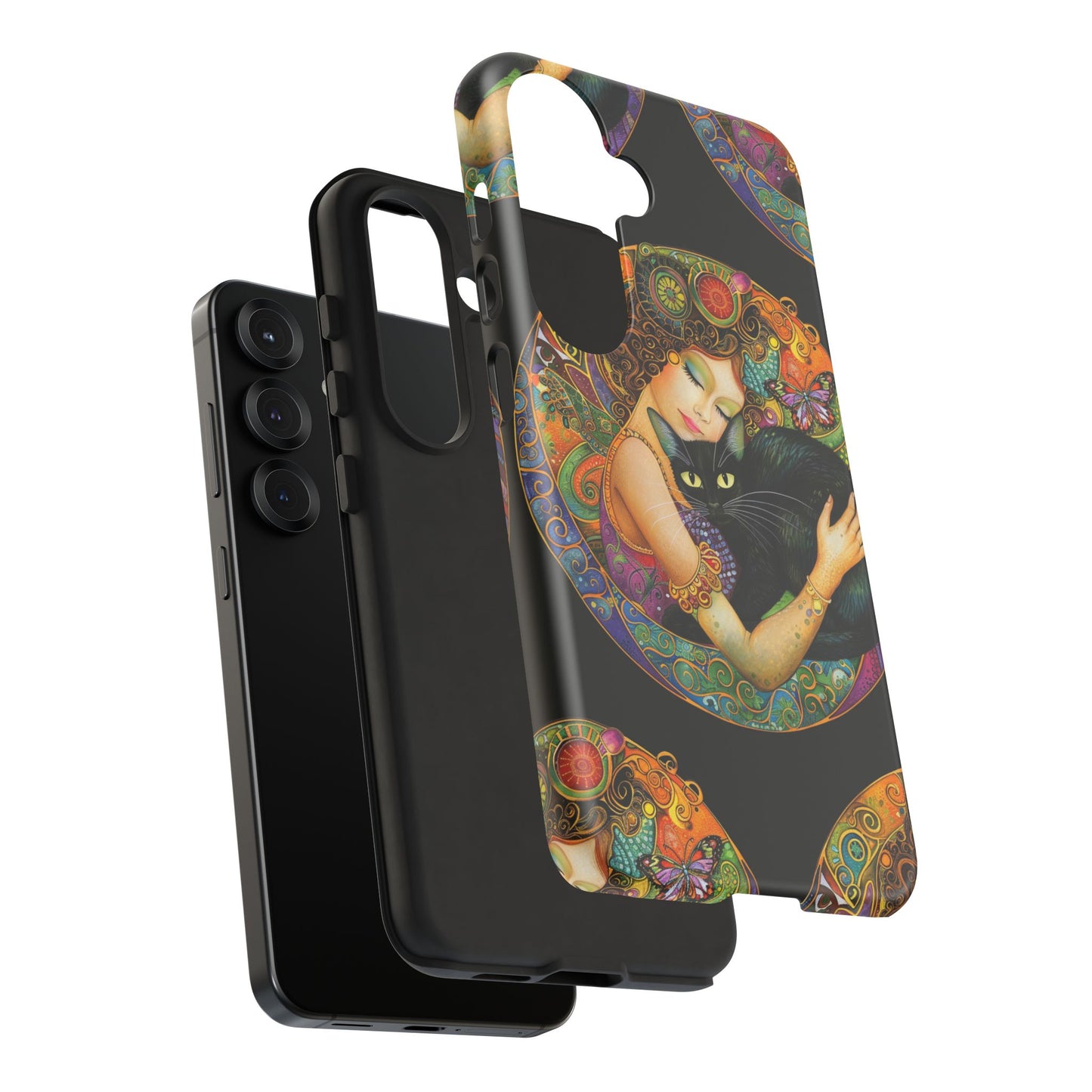 Tough Cases Phone Case, Colorful Protective Cover for Cat Lovers, Trendy Gift for Birthdays, Unique Art Phone Accessories