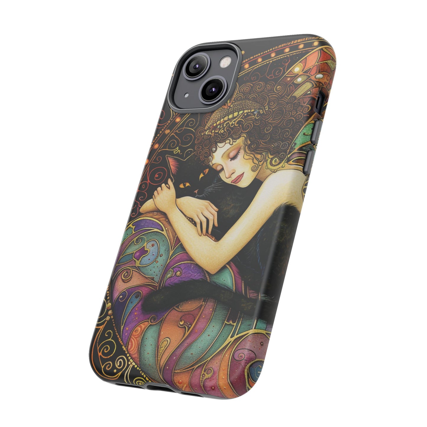 Artistic Phone Case for Cat Lovers, Tough Cases with Enchanting Design, Unique Gift for Birthdays, Holidays, and Celebrations