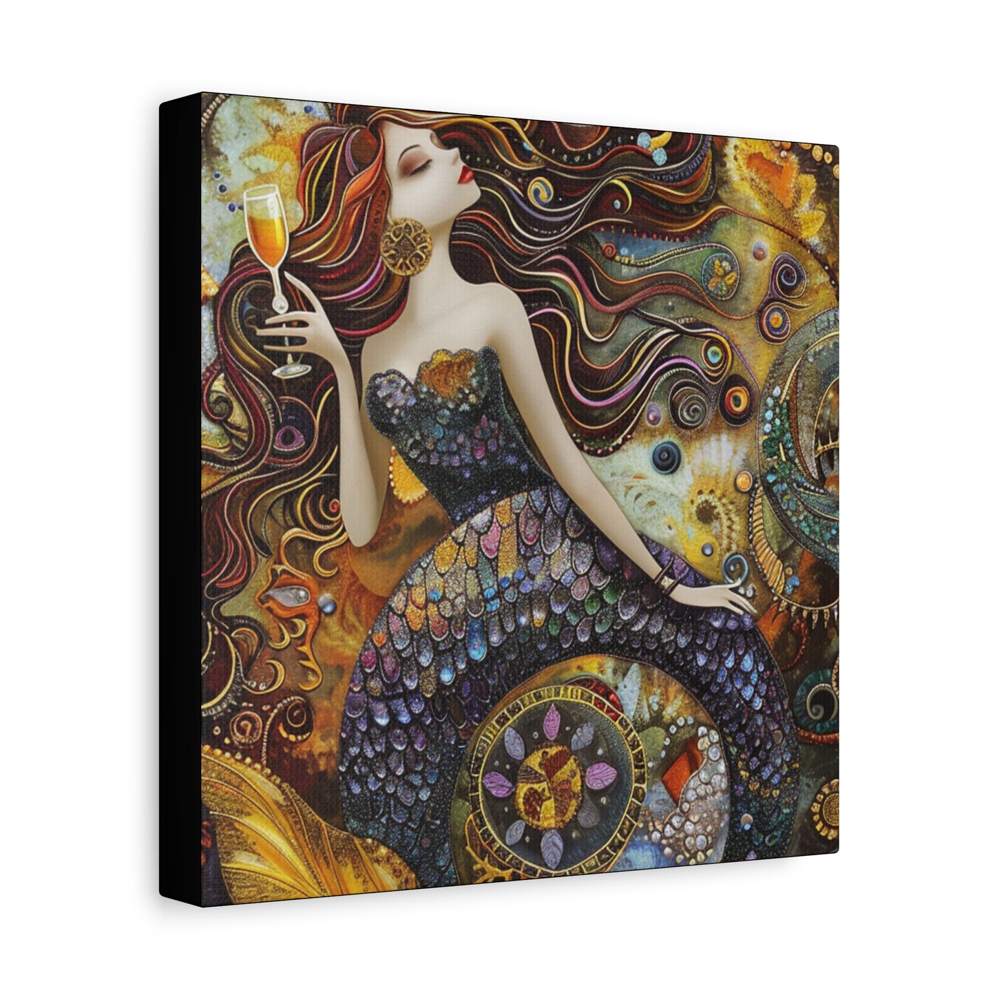 Mermaid Art Canvas, Relaxing Home Decor, Whimsical Wall Art, Unique Gift, Fantasy Artwork