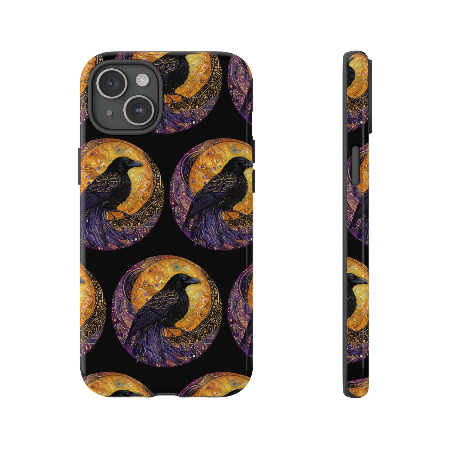 Raven Celestial Phone Case, Astrological Gift, Bird Lover Accessory, Tough Phone Cover, Gothic Aesthetic, Halloween Tech Decor