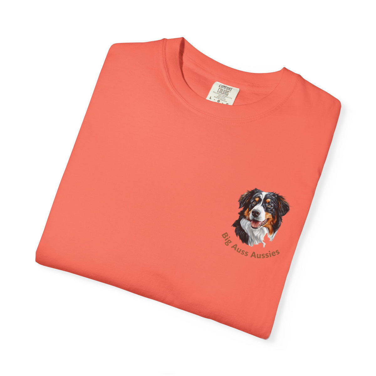 Big Auss Aussies T-shirt, Unisex Garment-Dyed Tee, Tri Color Australian Shepherd