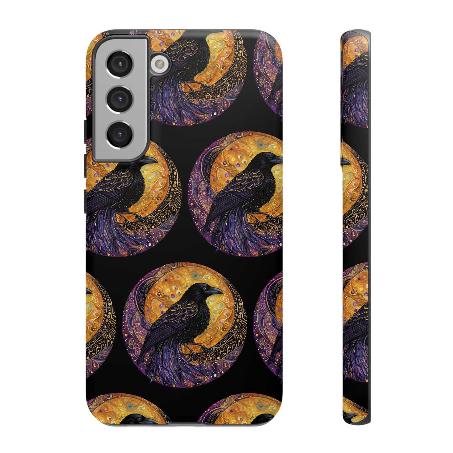 Raven Celestial Phone Case, Astrological Gift, Bird Lover Accessory, Tough Phone Cover, Gothic Aesthetic, Halloween Tech Decor