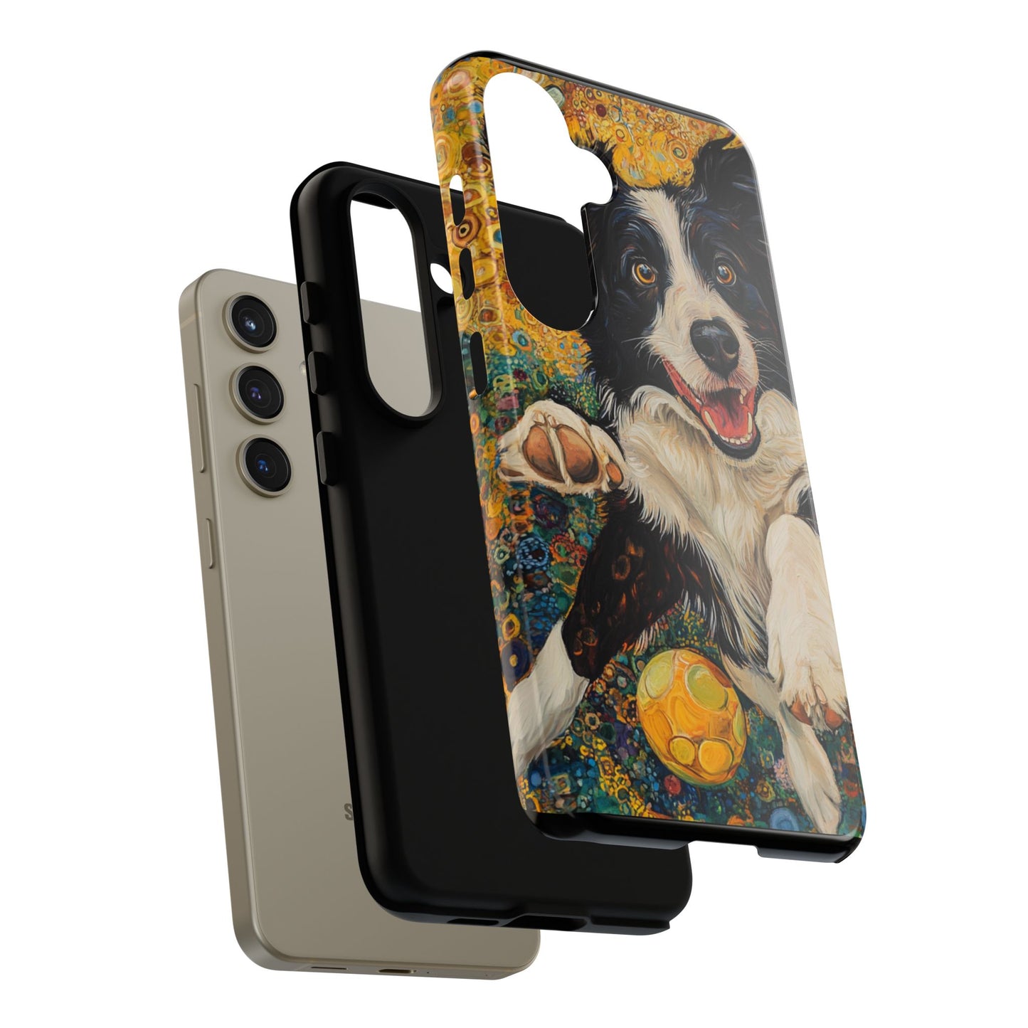 Border Collie Phone Case, Tough Cases, Pet Gifts, Customized Dog Accessories, Dog Mom Gift, Colorful Animal Artwork