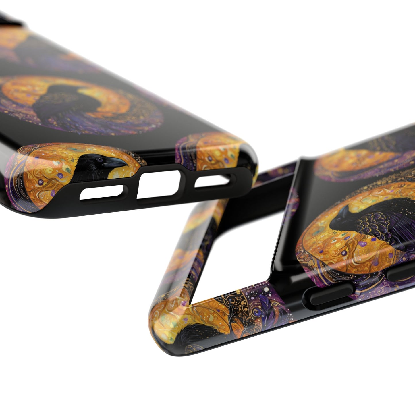 Raven Celestial Phone Case, Astrological Gift, Bird Lover Accessory, Tough Phone Cover, Gothic Aesthetic, Halloween Tech Decor